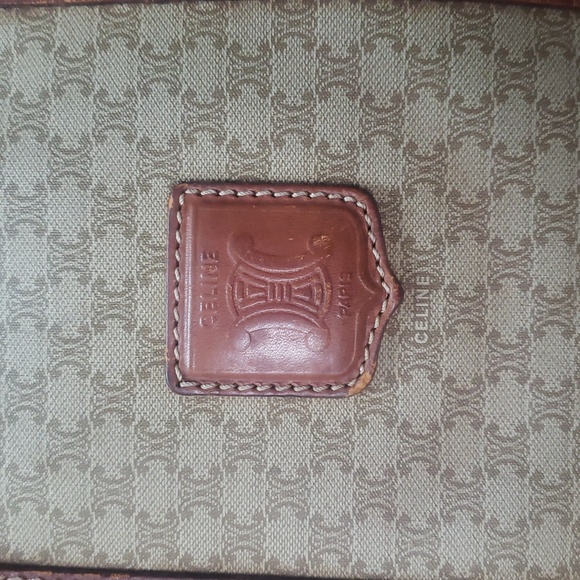 Celine Tan/Brown Leather/Coated Canvas Briefcase Document case Authentic Vintage - Picture 3 of 17
